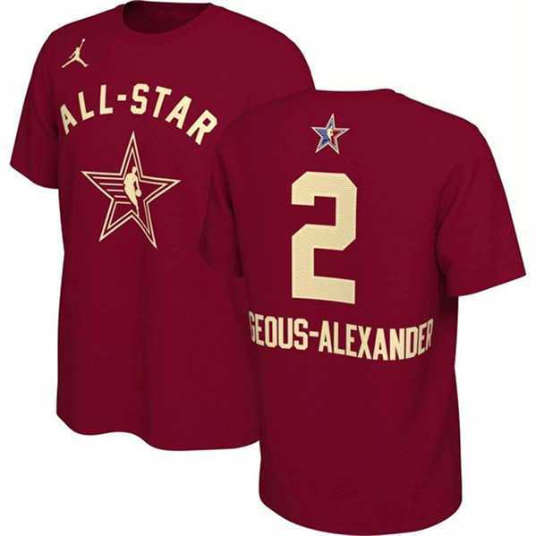 Men's 2024 All-Star #2 Shai Gilgeous-Alexander Crimson T-Shirt,We sell and wholesale Men's 2024 All-Star #2 Shai Gilgeous-Alexander Crimson T-Shirt on line form chian!